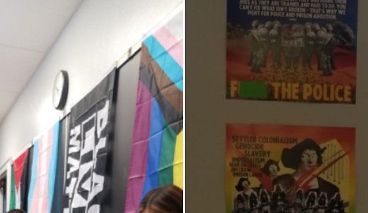 Woke LA school caught decorating classrooms with anti-police and anti-America posters