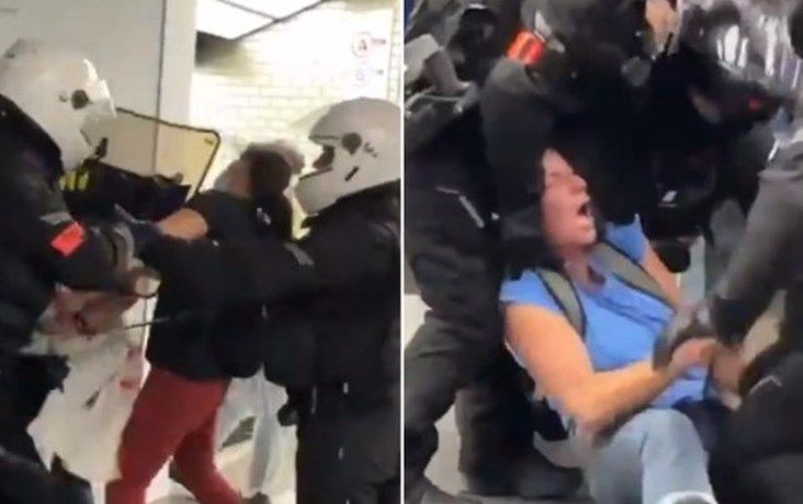 French cops beat girl in mall for not carrying a vaccine passport