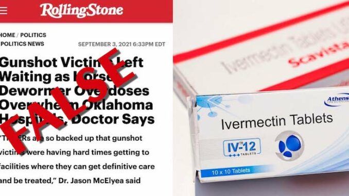 A hospital has completely debunked far-left magazine Rolling Stone who ran a viral hit-peice about anti-parasite drug ivermectin.