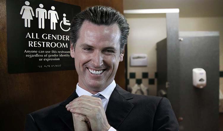 Gov. Newsom signs bill forcing public schools to provide free menstrual products in boys bathrooms