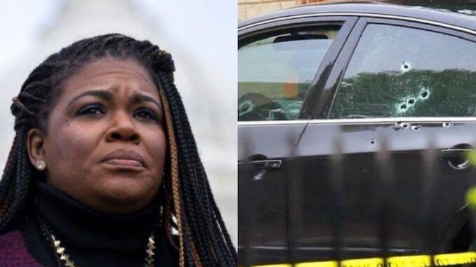 Congresswoman Cori Bush (D-MO), one of AOC’s far-left Squad Members, was unharmed when her parked car was hit by gunfire last weekend weekend in the St. Louis area.