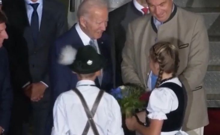 President Joe Biden molests little girl in Germany in front of world's cameras