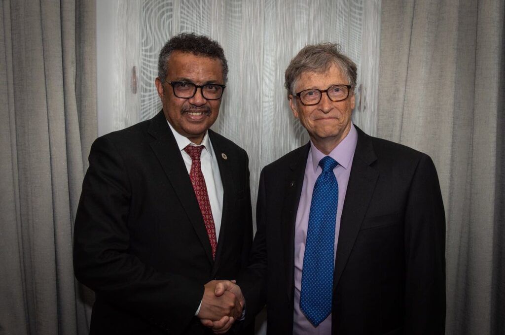 WHO chief and Bill Gates