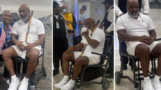 Mike Tyson spotted in wheelchair at Miami airport