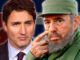 While Justin Trudeau is famously known as the son of Canada’s former liberal Prime Minister Pierre Trudeau, comparison images of Pierre, Justin and Fidel Castro suggest there might be more the story.