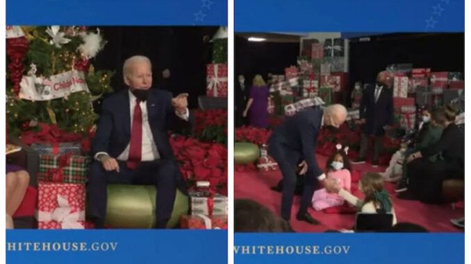 President Joe Biden filmed groping little girl during Christmas visit to children's hospital