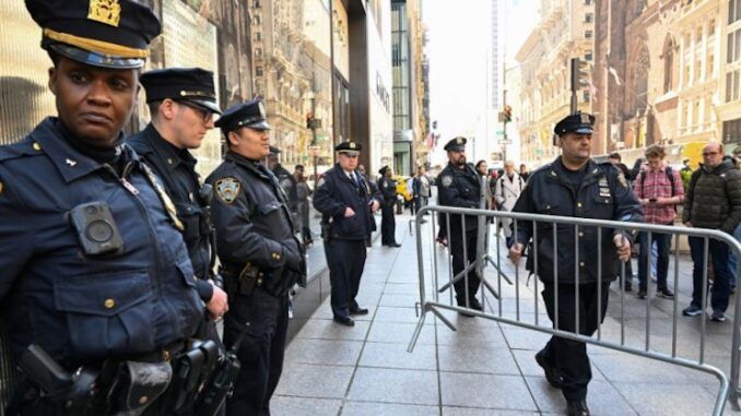 NYPD deploy thousands of officers in readiness for riots when Trump is arrested