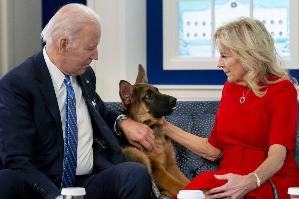 Joe and Jill Biden and their dog commander