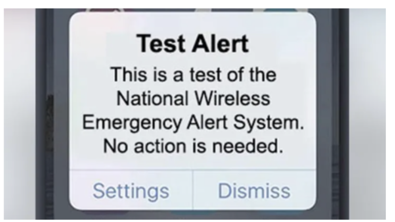 emergency test alert