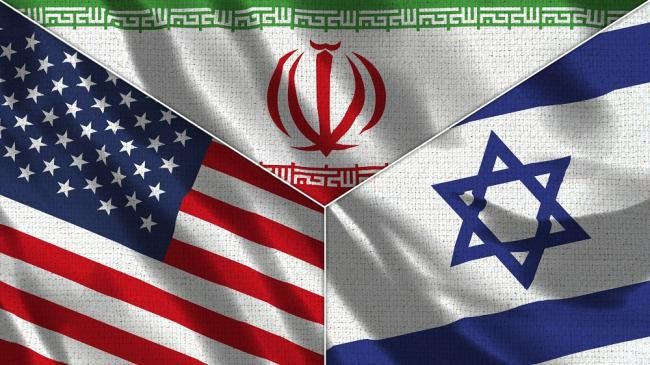 US IRAN AND ISRAEL FLAGS