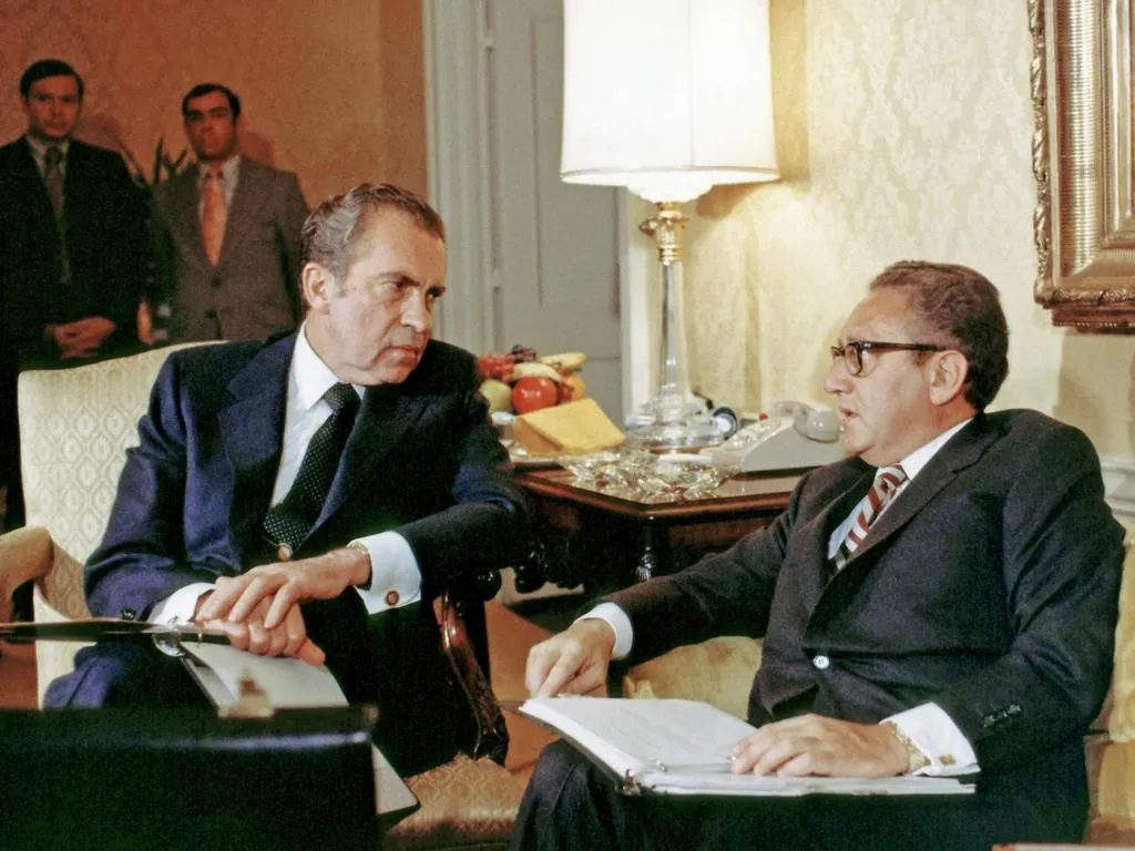 Presidente Nixon e seu secretário de Estado Henry Kissinger