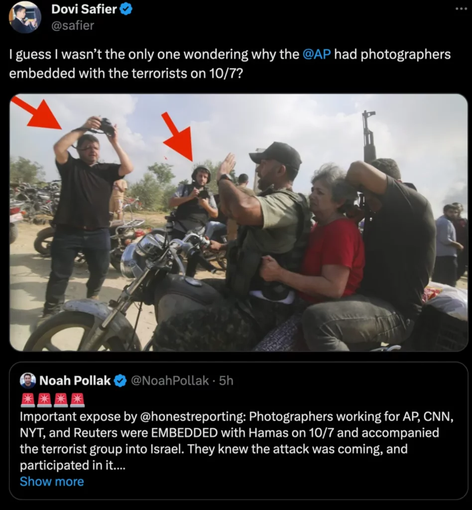 Photographers For Major News Agencies Were Embedded With Hamas During Oct 7 Attack