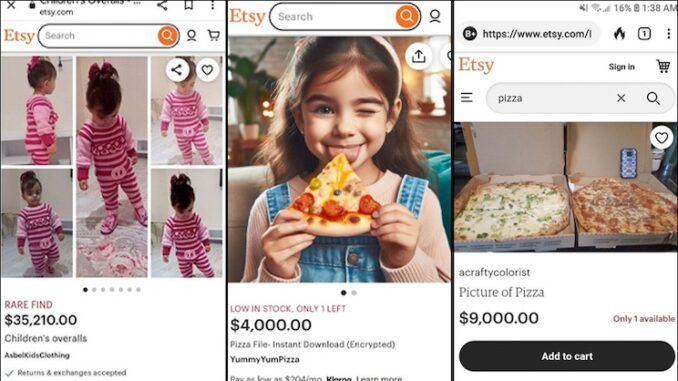 Etsy caught running huge Pizzagate pedophile ring.