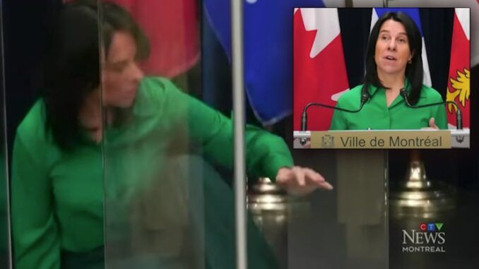Vaccinated Montreal mayor collapses mid speech