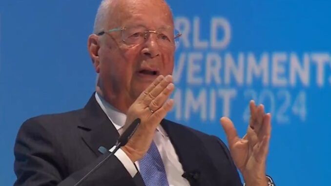 WEF's Klaus Schwab says humans who refuse to merge with AI will become extinct.