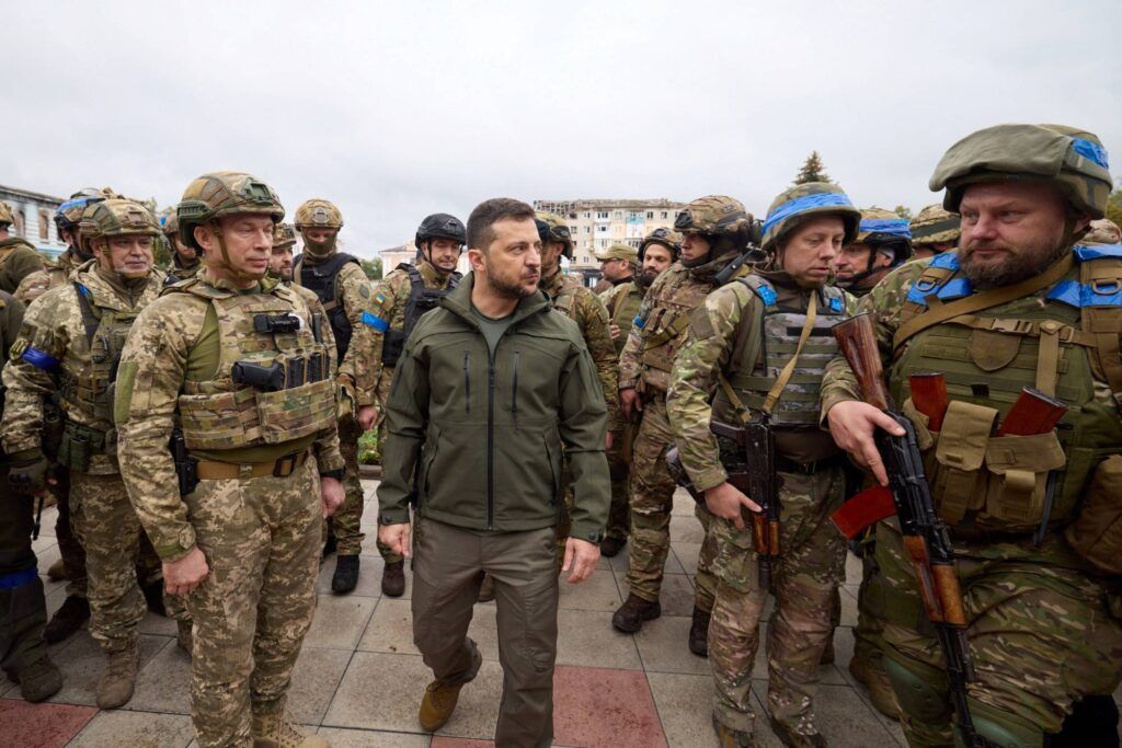 Zelensky and Ukrainian troops