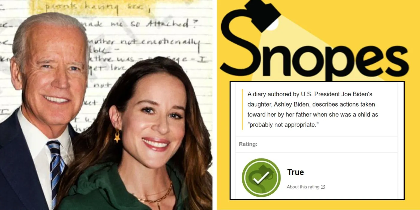 Snopes Forced To Change Fact Check Of Ashley Biden Diary From ‘Unproven’ To ‘True’